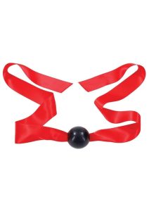 Sex and Mischief Amor Satin Ball Gag - Red/Black