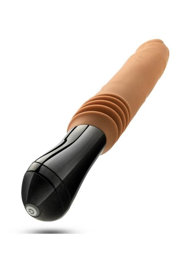 Dr. Skin Platinum Collection Silicone Dr. Arthur Rechargeable Thrusting Gyrating Vibrating Dildo 10.5in - Caramel
