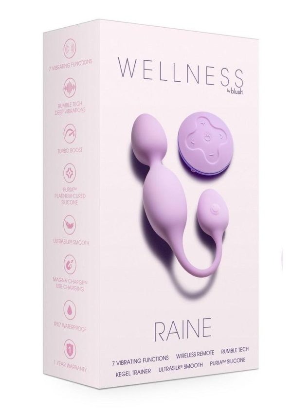 Wellness Raine Rechargeable Silicone Vibrating Kegel Ball with Remote Control - Lilac