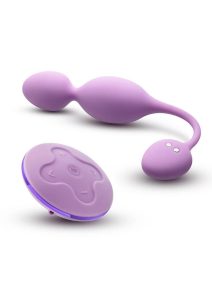Wellness Raine Rechargeable Silicone Vibrating Kegel Ball with Remote Control - Lilac