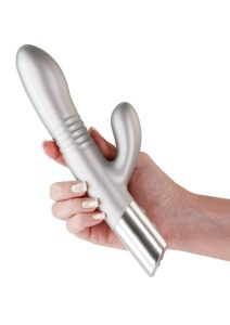 Royals Grace Rechargeable Silicone Rabbit Vibrator - Gray