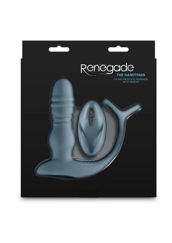 Renedage The Handyman Rechargeable Silicone Cock Ring and Prostate Massager with Remote Control - Gray