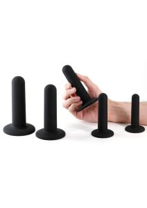 Renegade Dilator Kit Silicone Anal Plugs with Suction Cups (5 Piece) - Black