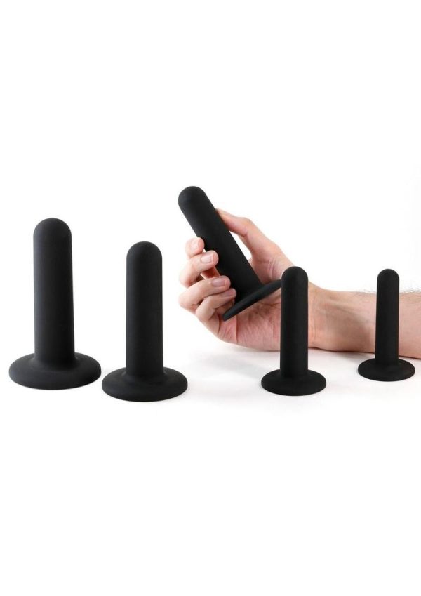 Renegade Dilator Kit Silicone Anal Plugs with Suction Cups (5 Piece) - Black
