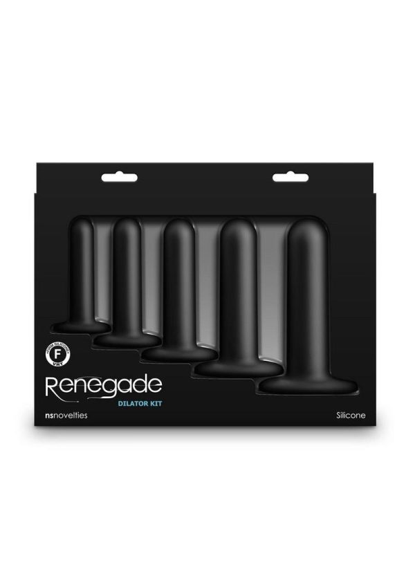 Renegade Dilator Kit Silicone Anal Plugs with Suction Cups (5 Piece) - Black