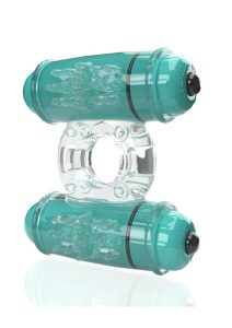 4B Double Wammy Silicone Dual Vibrating Couples Cock Ring - Kiwi