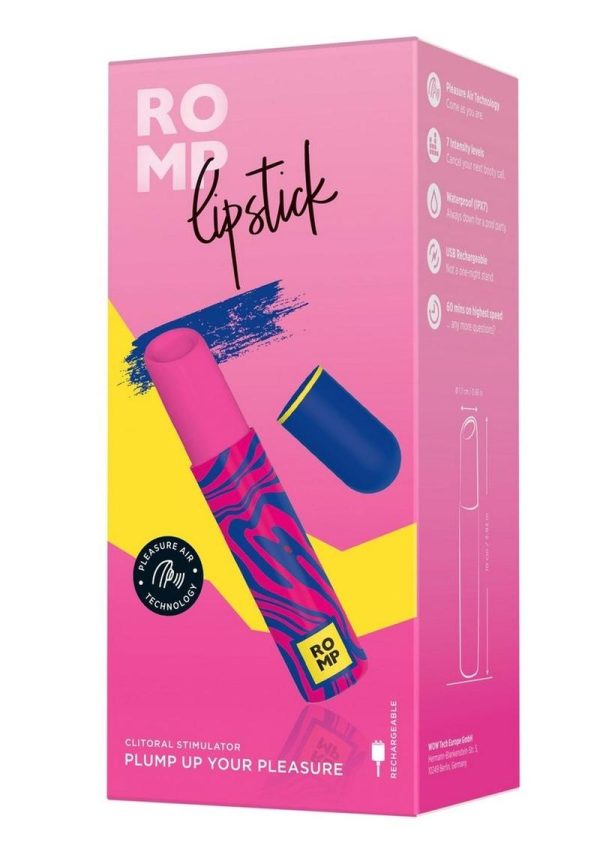 Romp Lipstick Rechargeable Vibrator - Pink/Navy