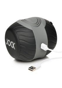 JOCK 10X Vibrating and Squeezing Masturbator - Black/Grey/Clear