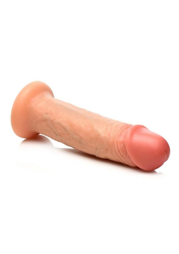 Jock Real Skin Vibrating Silicone Dildo 8in - Vanilla