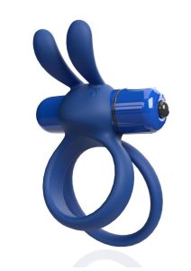 4T Ohare XL Silicone Rabbit Vibrating Cock Ring - Blueberry