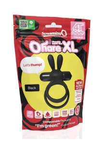 4T Ohare XL Silicone Rabbit Vibrating Cock Ring - Black
