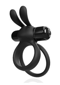 4T Ohare XL Silicone Rabbit Vibrating Cock Ring - Black