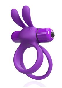 4T Ohare XL Silicone Rabbit Vibrating Cock Ring - Grape