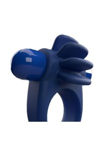 4T Skooch Vibrating Cock Ring with Clitoral Stimulator - Blueberry