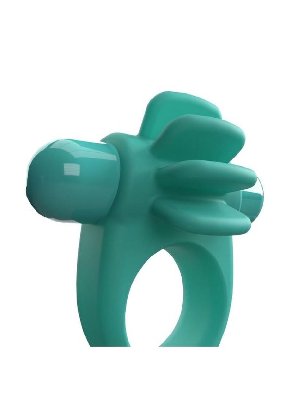 4T Skooch Vibrating Cock Ring with Clitoral Stimulator - Kiwi