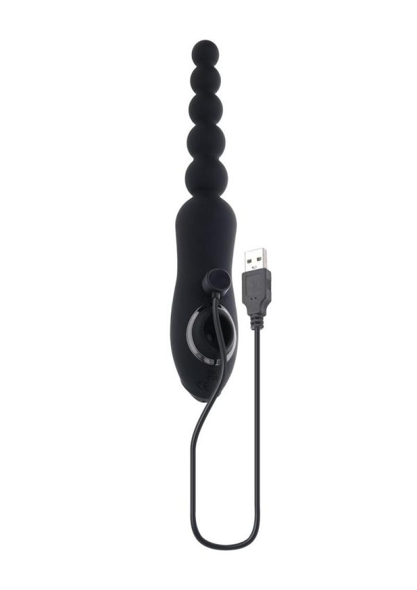 Playboy Let it Bead Rechargeable Silicone Anal Beads - Black