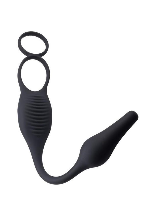 Zero Tolerance Plug and Tug Rechargeable Silicone Anal Plug and Cock Ring - Gray