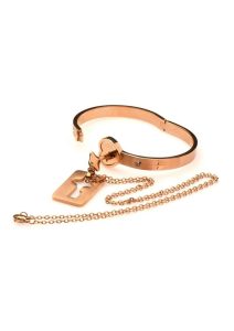 Master Series Cuffed Locking Bracelet and Key Necklace - Rose Gold