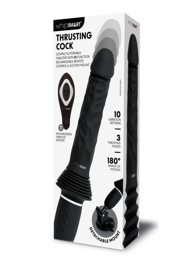 Whipsmart Thrusting Rechargeable Silicone Cock with Remote Control - Black