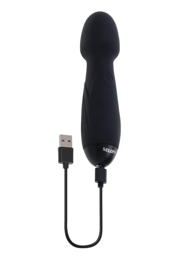 Selopa Power Trip Rechargeable Silicone Wand - Black