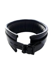Padded Leather Collar - Black