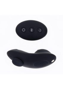 Hidden Pocket Strap-On Vibrator with Remote Control - Black