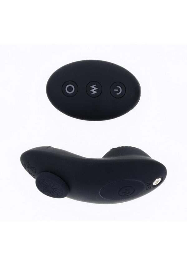 Hidden Pocket Strap-On Vibrator with Remote Control - Black