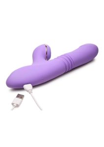 Shegasm Pro-Thrust Max Rechargeable Silicone Thrusting and Pulsing Rabbit - Purple