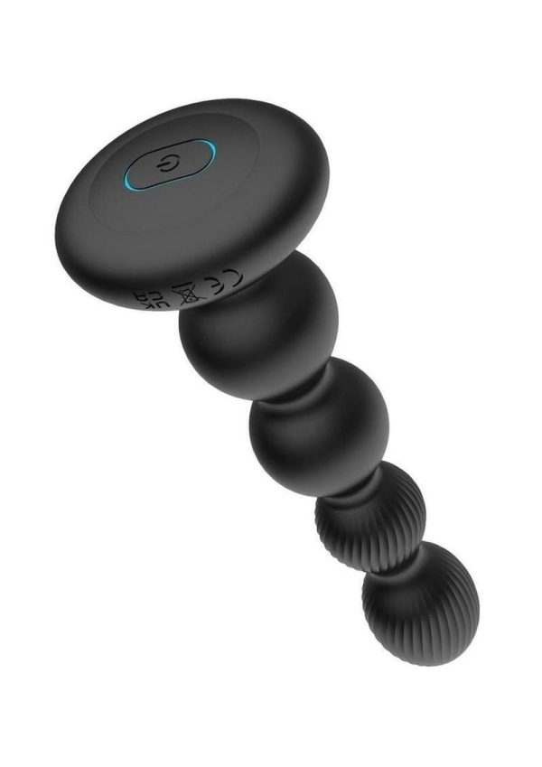 Nexus Tornado Rechargeable Silicone Rotating Beaded Probe with Remote Control - Black