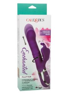 Enchanted Flutter Rechargeable Silicone Dual Action Rabbit Vibrator - Purple