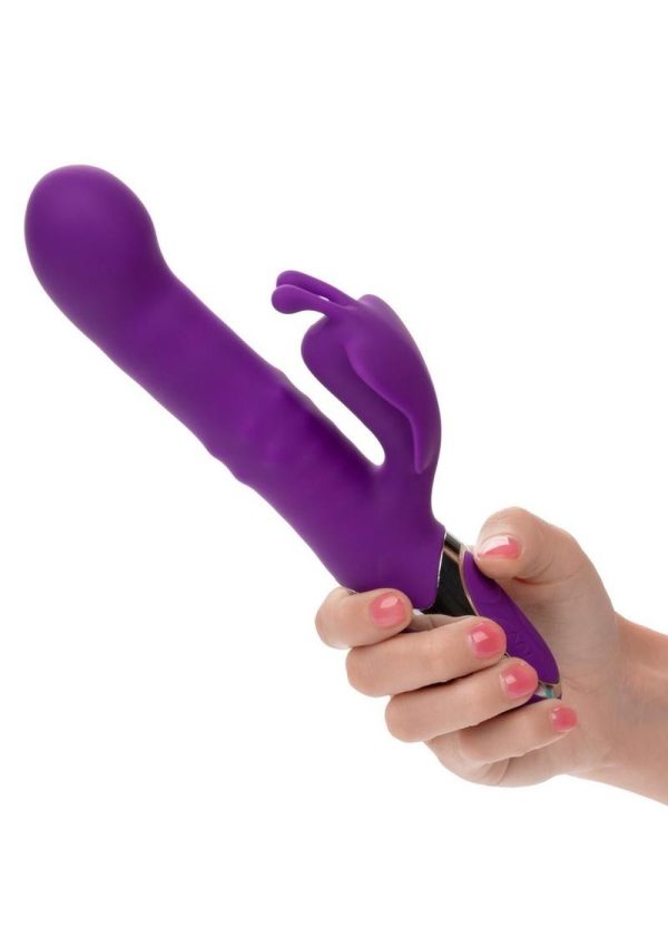 Enchanted Flutter Rechargeable Silicone Dual Action Rabbit Vibrator - Purple