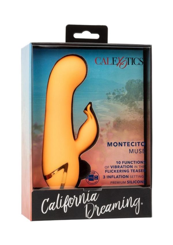 California Dreaming Montecito Muse Rechargeable Silicone Rabbit Vibrator - Orange
