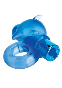 Bodywand Rechargeable Silicone Dancing Dolphin Ring - Blue