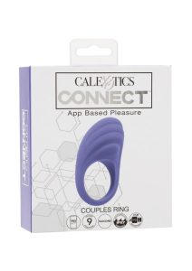 CalExotics Connect App Compatible Rechargeable Silicone Couples Cock Ring with Remote Control - Purple