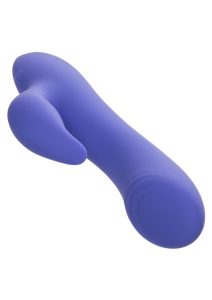 CalExotics Connect App Compatible Dual Stimulator Rechargeable Silicone Dual Vibrator with Remote Control - Purple