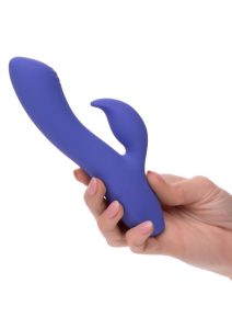 CalExotics Connect App Compatible Dual Stimulator Rechargeable Silicone Dual Vibrator with Remote Control - Purple