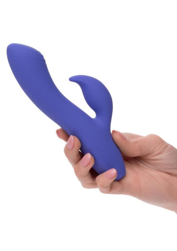 CalExotics Connect App Compatible Dual Stimulator Rechargeable Silicone Dual Vibrator with Remote Control - Purple