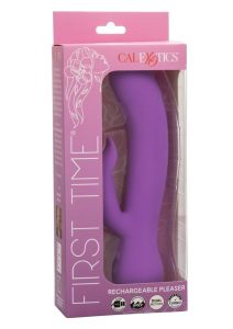 First Time Silicone Rechargeable Pleaser Rabbit Vibrator - Purple