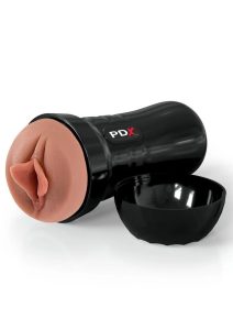 PDX Extreme Wet Pussies Super Luscious Lips Self Lubricating Stroker - Caramel