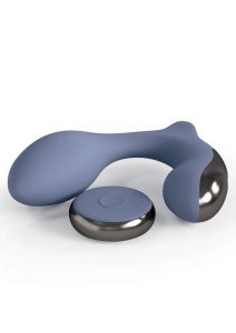 JimmyJane Neptune 2 Rechargeable Silicone Dual Vibrating P-Spot Massager with Remote Control - Blue