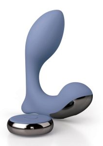 JimmyJane Neptune 2 Rechargeable Silicone Dual Vibrating P-Spot Massager with Remote Control - Blue