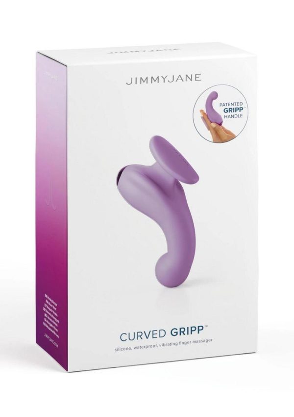 JimmyJane Curved Gripp Rechargeable Silicone Finger Vibrator - Purple