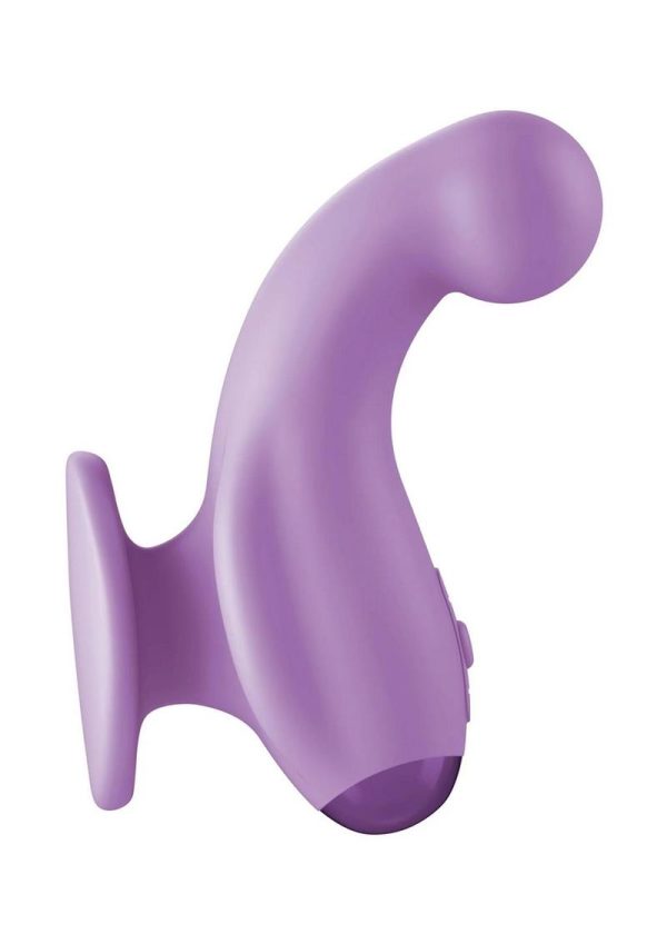 JimmyJane Curved Gripp Rechargeable Silicone Finger Vibrator - Purple