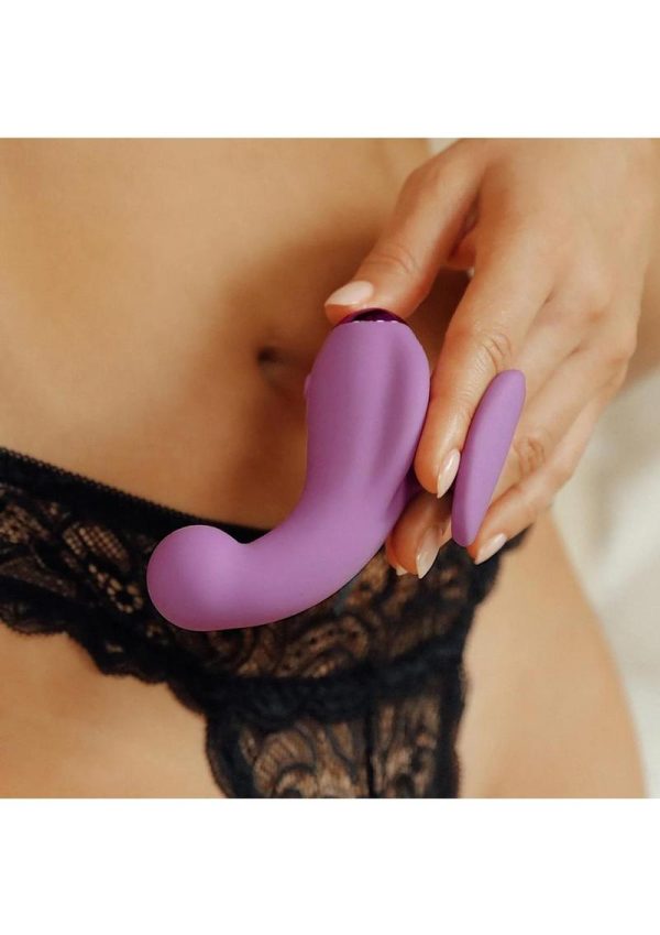 JimmyJane Curved Gripp Rechargeable Silicone Finger Vibrator - Purple
