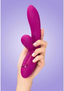 JimmyJane Solis Rabbit Rechargeable Silicone Rabbit Vibrator  - Fuchsia