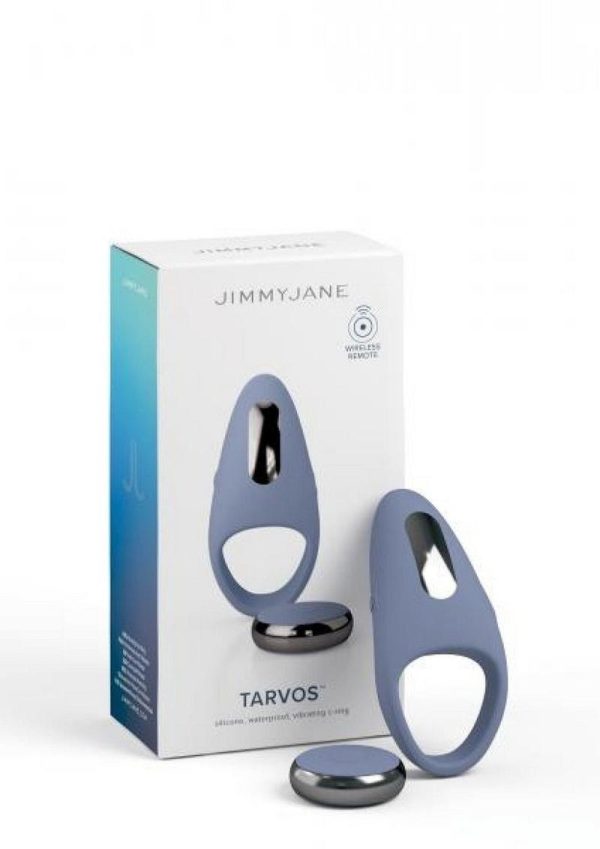 JimmyJane Tarvos Rechargeable Silicone Cock Ring with Remote Control - Blue