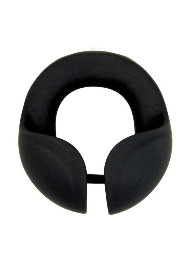 CockPower Scrotum Hugger Rechargeable Silicone Cock Ring- Black