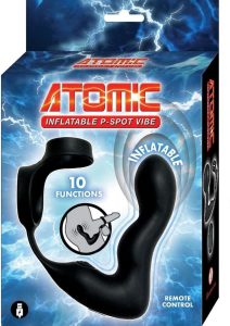 Atomic Inflatable P-Spot Rechargeable Silicone Prostate Stimulator  with Remote Control - Black