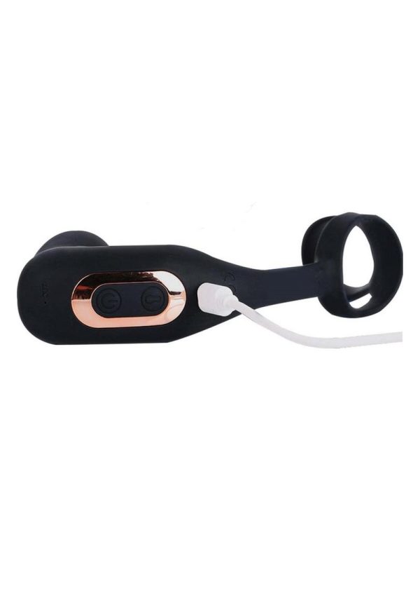 Atomic Inflatable P-Spot Rechargeable Silicone Prostate Stimulator  with Remote Control - Black
