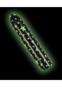 Glow Vibes Seeing Stars Rechargeable Glow-in-The-Dark Bullet - Black/Green
